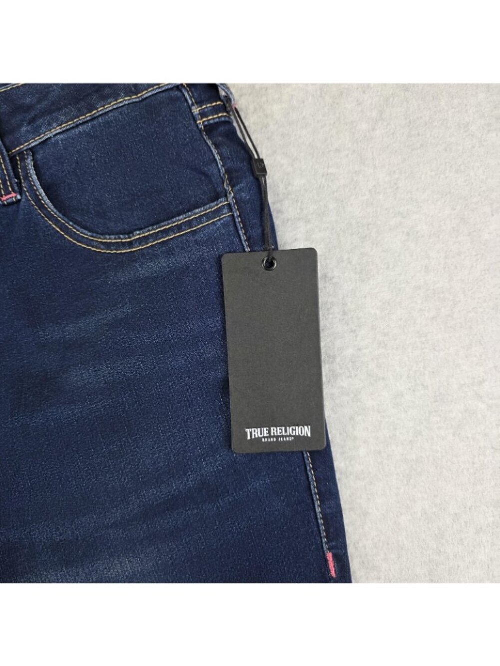 True Religion Halle Jeans Womens 29 Dark Wash High Rise Skinny Flap NWT - Picture 4 of 12